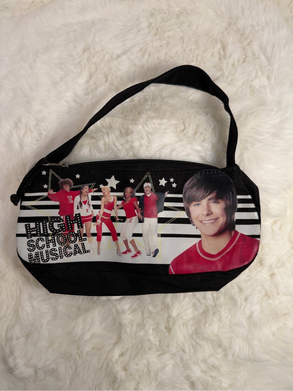High School Musical Black and Red Graphic Shoulder Bag Y2K